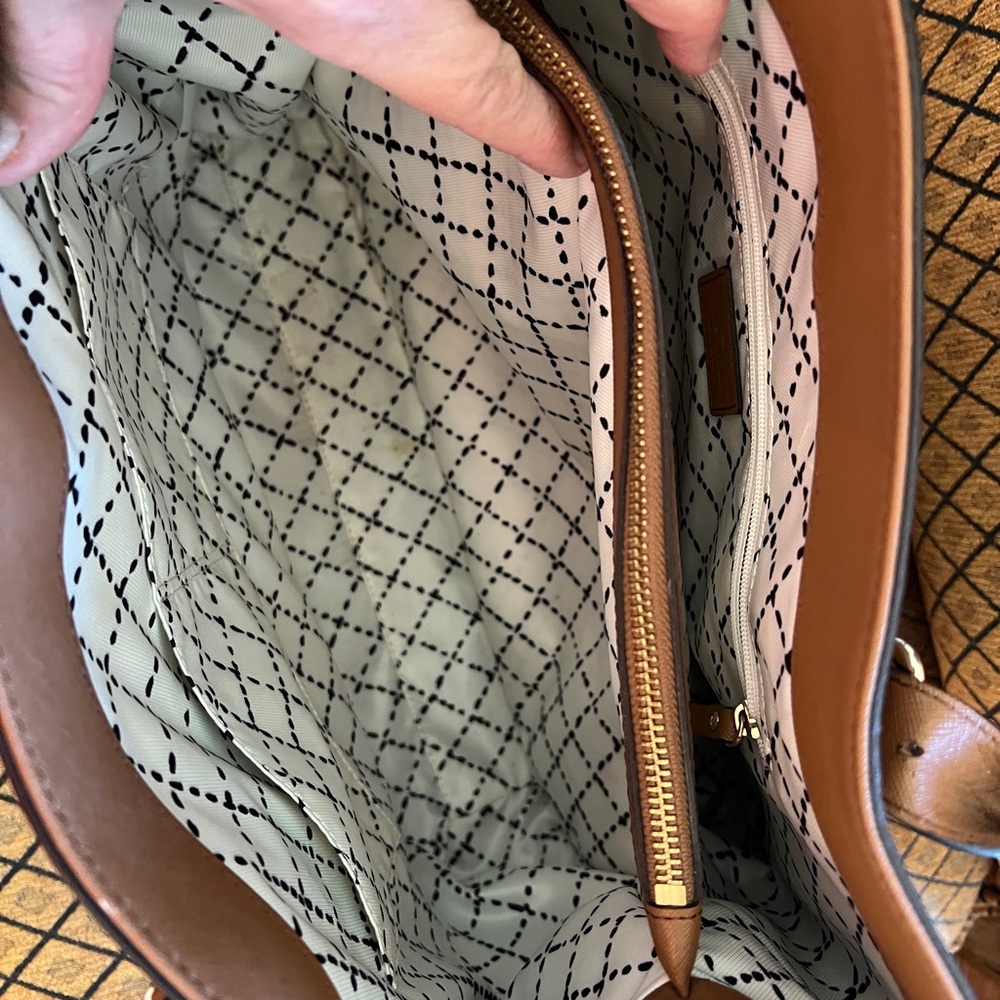 Kate Spade Camel Leather Tote Handbag 15” W 12” H x 6" D - Picture 6 of 6